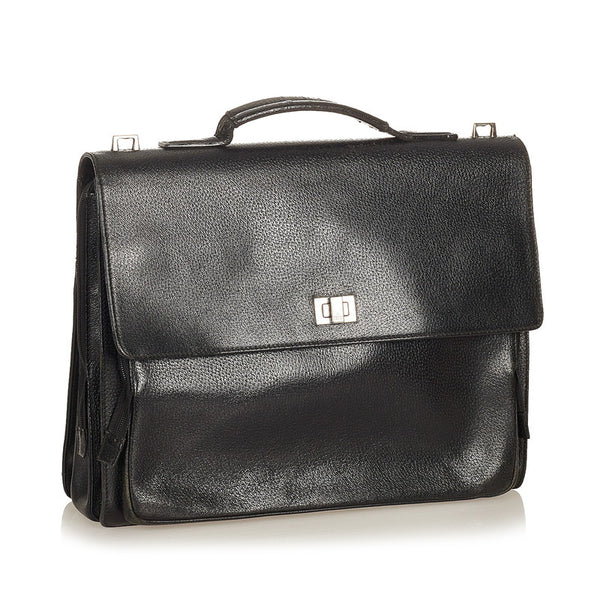 グッチ ビジネスバッグ ショルダーバッグ 2WAY 015 3401 ブラック レザー メンズ GUCCI 【中古】