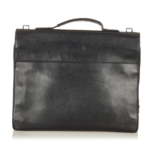 グッチ ビジネスバッグ ショルダーバッグ 2WAY 015 3401 ブラック レザー メンズ GUCCI 【中古】