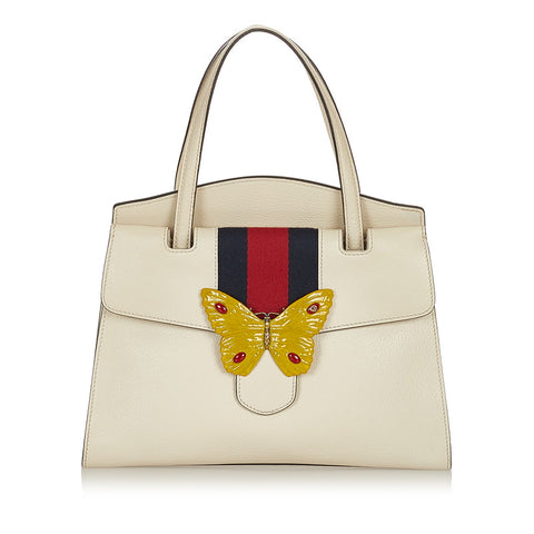 グッチ トーテム バタフライ  ハンドバッグ ショルダーバッグ 2WAY 505344 ホワイト レザー レディース GUCCI 【中古】