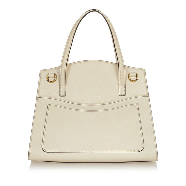 グッチ トーテム バタフライ  ハンドバッグ ショルダーバッグ 2WAY 505344 ホワイト レザー レディース GUCCI 【中古】