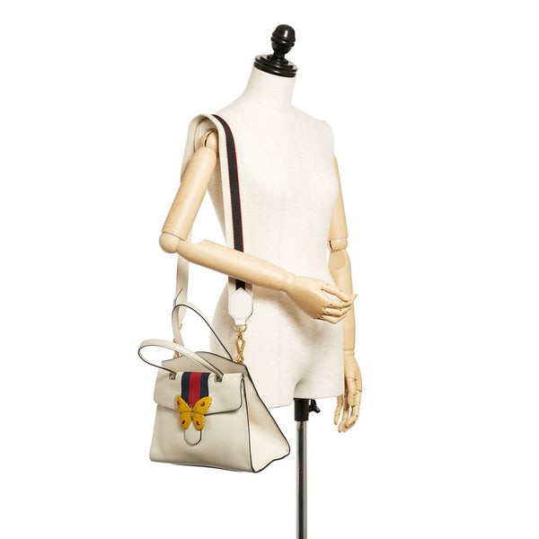 グッチ トーテム バタフライ  ハンドバッグ ショルダーバッグ 2WAY 505344 ホワイト レザー レディース GUCCI 【中古】