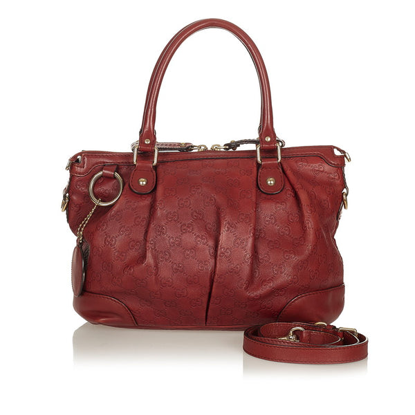 グッチ グッチシマ 247902 ワインレッド レザー ハンドバッグ ショルダーバッグ 2WAY レディース GUCCI 【中古】