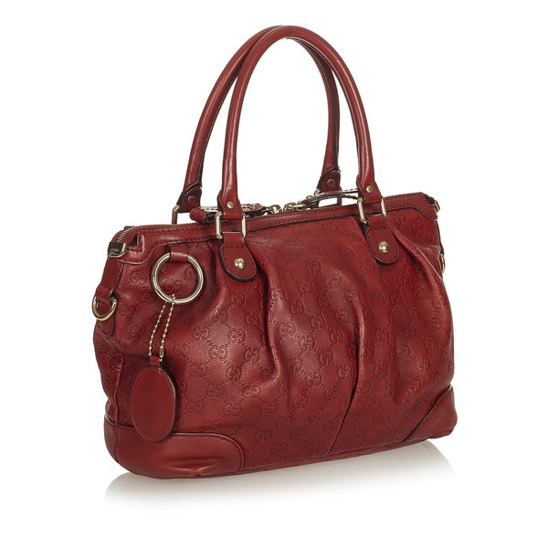 グッチ グッチシマ 247902 ワインレッド レザー ハンドバッグ ショルダーバッグ 2WAY レディース GUCCI 【中古】