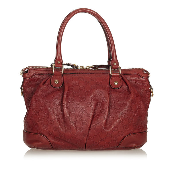 グッチ グッチシマ 247902 ワインレッド レザー ハンドバッグ ショルダーバッグ 2WAY レディース GUCCI 【中古】