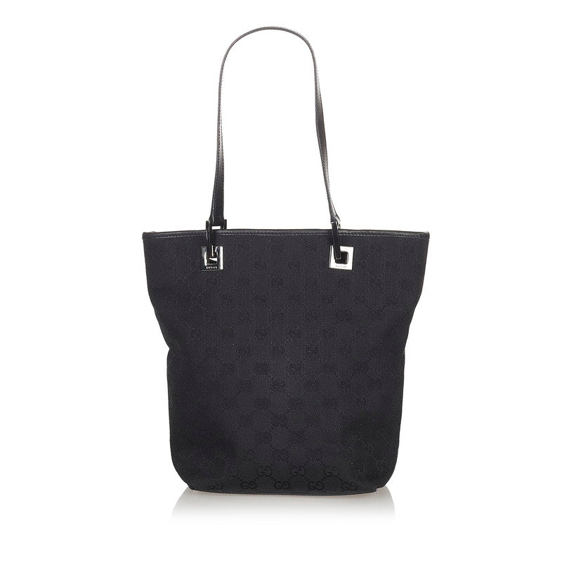 グッチ GGキャンバス 31244 ブラック キャンバス レザー トートバッグ レディース GUCCI 【中古】