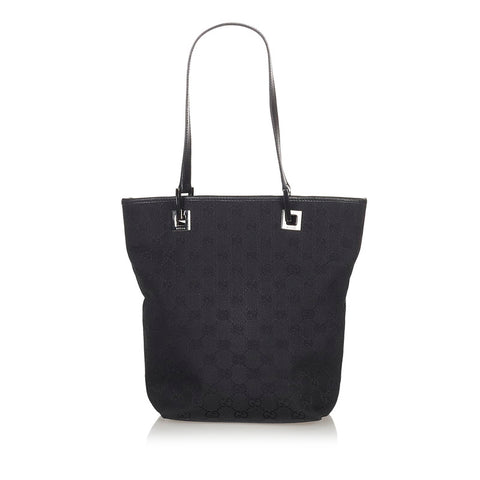 グッチ GGキャンバス 31244 ブラック キャンバス レザー トートバッグ レディース GUCCI 【中古】