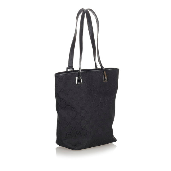 グッチ GGキャンバス 31244 ブラック キャンバス レザー トートバッグ レディース GUCCI 【中古】