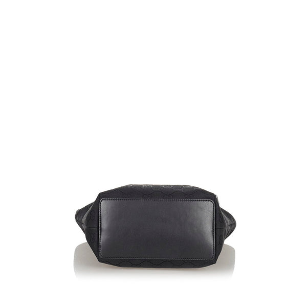 グッチ GGキャンバス 31244 ブラック キャンバス レザー トートバッグ レディース GUCCI 【中古】