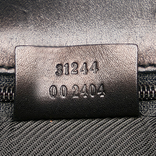 グッチ GGキャンバス 31244 ブラック キャンバス レザー トートバッグ レディース GUCCI 【中古】