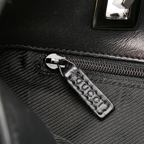 グッチ GGキャンバス 31244 ブラック キャンバス レザー トートバッグ レディース GUCCI 【中古】