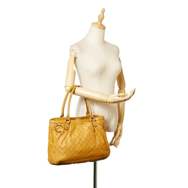 グッチ グッチシマ 296835 オレンジ イエロー レザー トートバッグ レディース GUCCI 【中古】