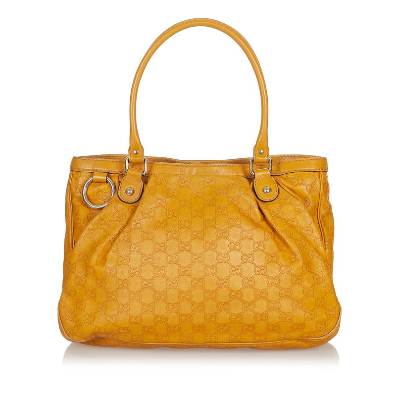 グッチ グッチシマ 296835 オレンジ イエロー レザー トートバッグ レディース GUCCI 【中古】