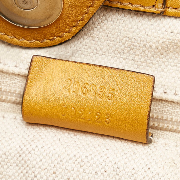 グッチ グッチシマ 296835 オレンジ イエロー レザー トートバッグ レディース GUCCI 【中古】