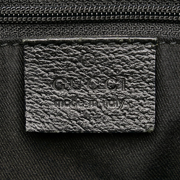 グッチ GGキャンバス 120840 ブラック キャンバス レザー ショルダーバッグ レディース GUCCI 【中古】