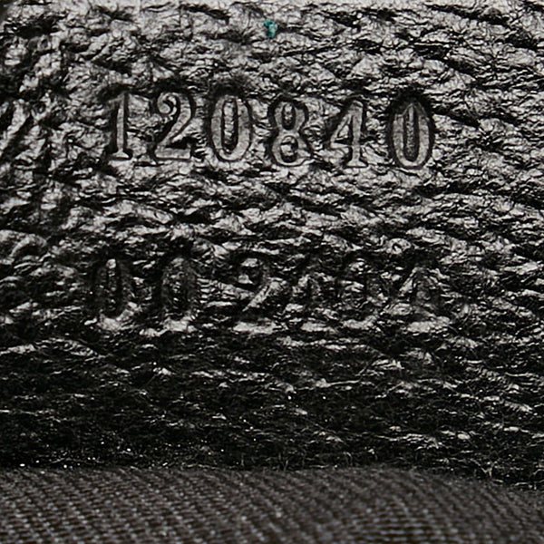 グッチ GGキャンバス 120840 ブラック キャンバス レザー ショルダーバッグ レディース GUCCI 【中古】