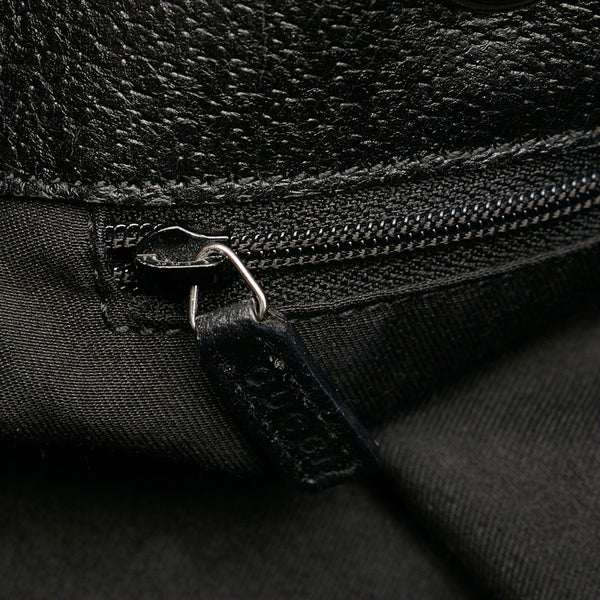 グッチ GGキャンバス 120840 ブラック キャンバス レザー ショルダーバッグ レディース GUCCI 【中古】