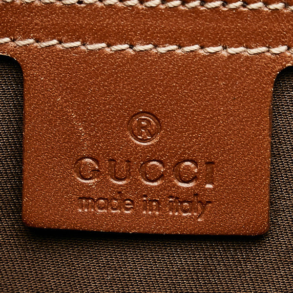 グッチ GGスプリーム 189896 ホワイト ブラウン PVC レザー トートバッグ レディース GUCCI 【中古】