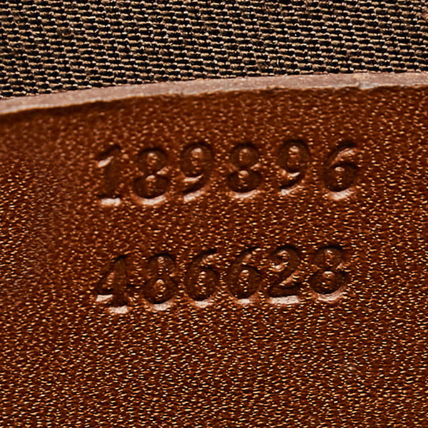 グッチ GGスプリーム 189896 ホワイト ブラウン PVC レザー トートバッグ レディース GUCCI 【中古】