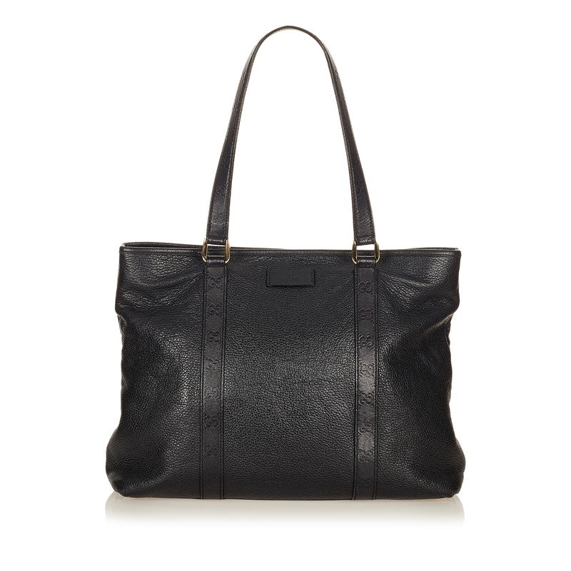 グッチ グッチシマ  257304 ブラック レザー トートバッグ メンズ GUCCI 【中古】