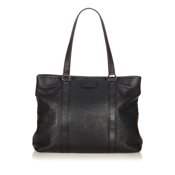 グッチ グッチシマ  257304 ブラック レザー トートバッグ メンズ GUCCI 【中古】