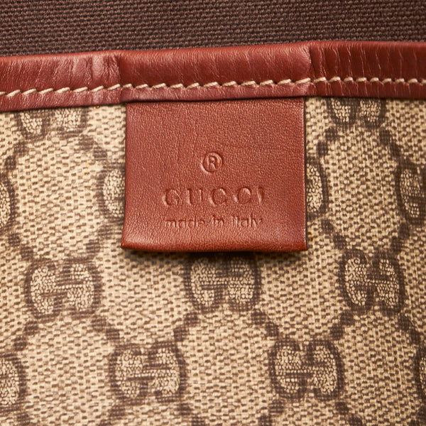 グッチ GGスプリーム シェリー 211135 ベージュ ブラウン PVC レザー トートバッグ レディース GUCCI 【中古】