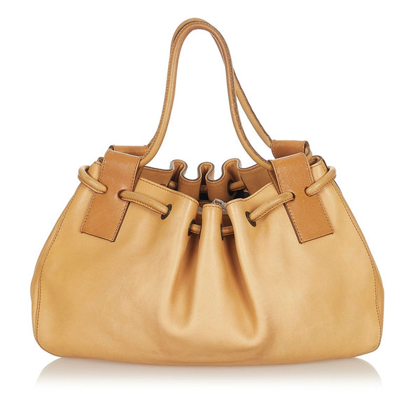 グッチ 101290 ベージュ レザー トートバッグ レディース GUCCI 【中古】