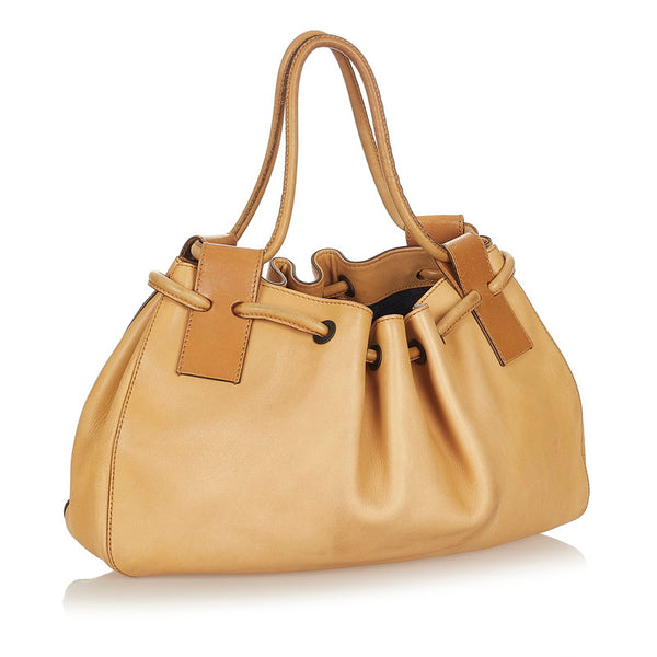 グッチ 101290 ベージュ レザー トートバッグ レディース GUCCI 【中古】