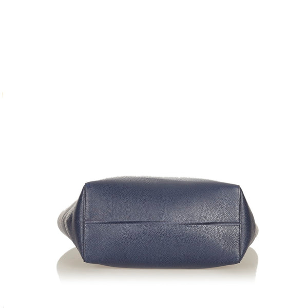 グッチ スウィング 354397 ネイビー レザー トートバッグ レディース GUCCI 【中古】