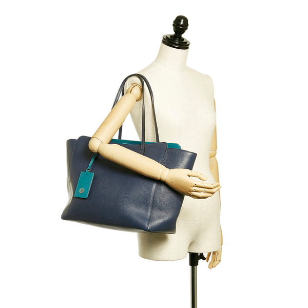 グッチ スウィング 354397 ネイビー レザー トートバッグ レディース GUCCI 【中古】