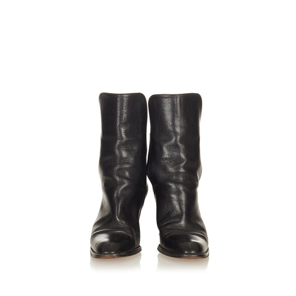 エルメス ブーツ ブラック レザー レディース HERMES 【中古】