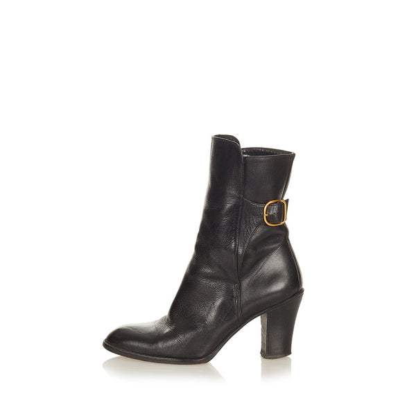 エルメス ブーツ ブラック レザー レディース HERMES 【中古】