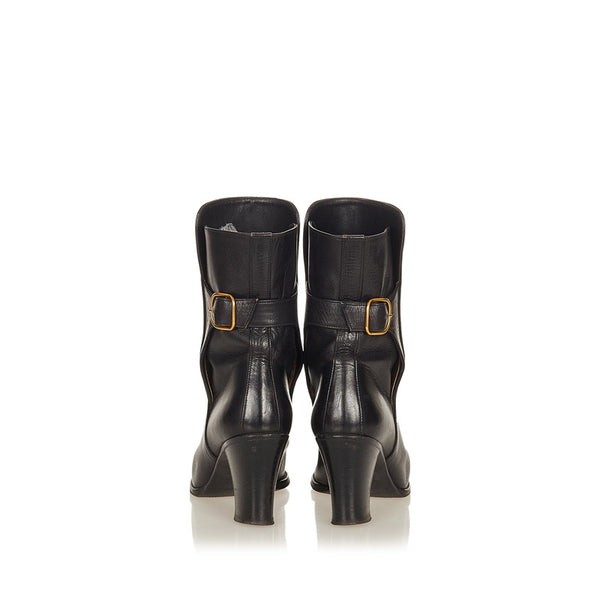 エルメス ブーツ ブラック レザー レディース HERMES 【中古】