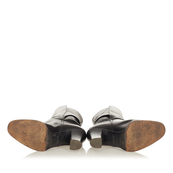 エルメス ブーツ ブラック レザー レディース HERMES 【中古】