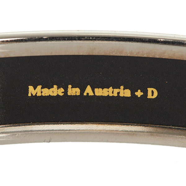 エルメス ワインレッド シルバー メタル エマイユ バングル レディース HERMES 【中古】