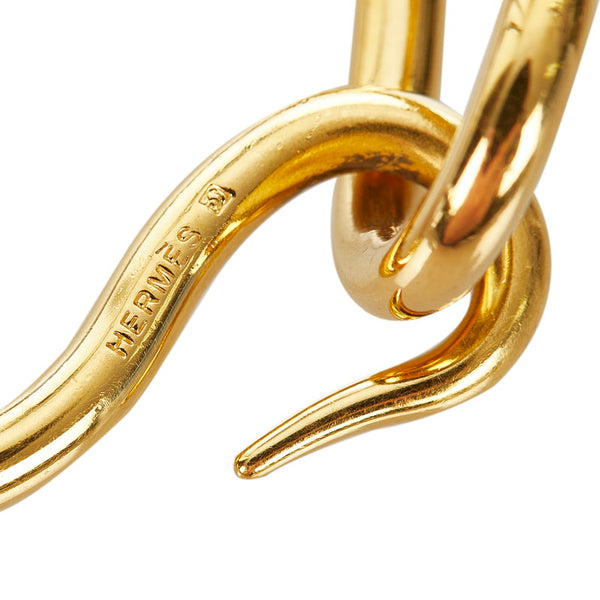 エルメス ブラウン ゴールド レザー メッキ ジャンボ ブレスレット レディース HERMES 【中古】