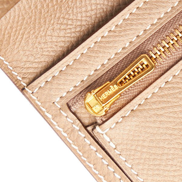 エルメス ベアンスフレ 長財布 ベージュ レザー レディース HERMES 【中古】