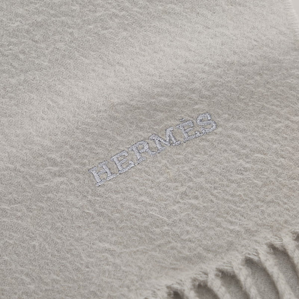 エルメス ライトブルー カシミヤ マフラー レディース HERMES 【中古】