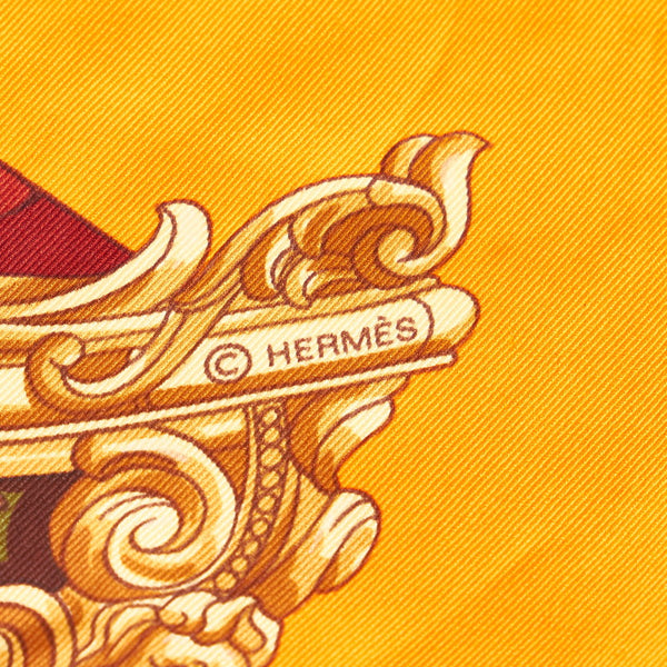 エルメス カレ GRAND CARROSSE povr vn AMBASSADEVR 大使の偉大な運送 オレンジ シルク スカーフ レディース HERMES 【中古】