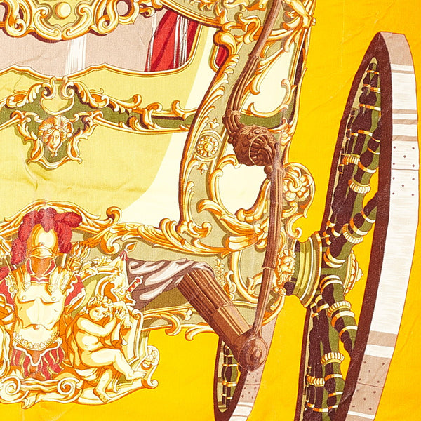 エルメス カレ GRAND CARROSSE povr vn AMBASSADEVR 大使の偉大な運送 オレンジ シルク スカーフ レディース HERMES 【中古】