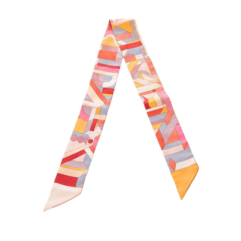 エルメス ツイリー オレンジ マルチ シルク スカーフ レディース HERMES 【中古】