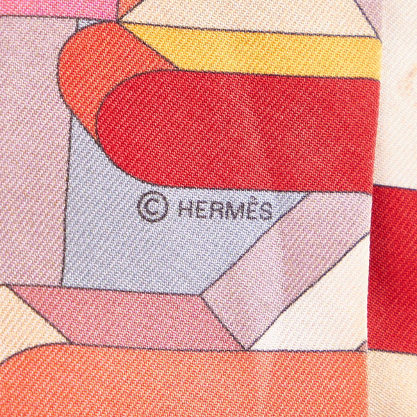 エルメス ツイリー オレンジ マルチ シルク スカーフ レディース HERMES 【中古】