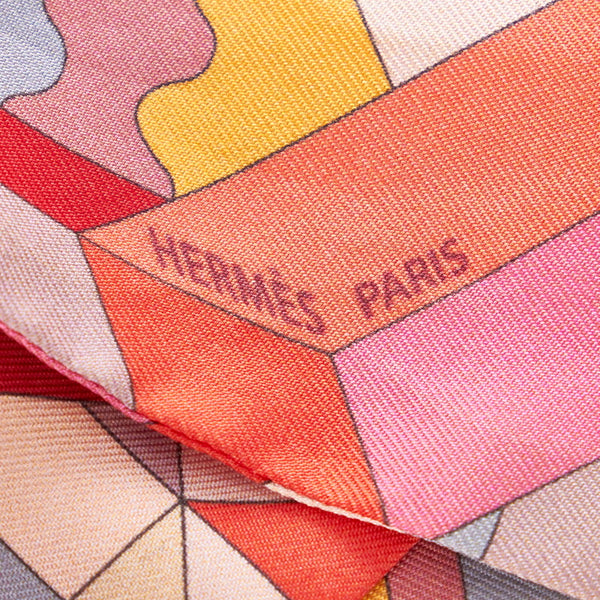 エルメス ツイリー オレンジ マルチ シルク スカーフ レディース HERMES 【中古】