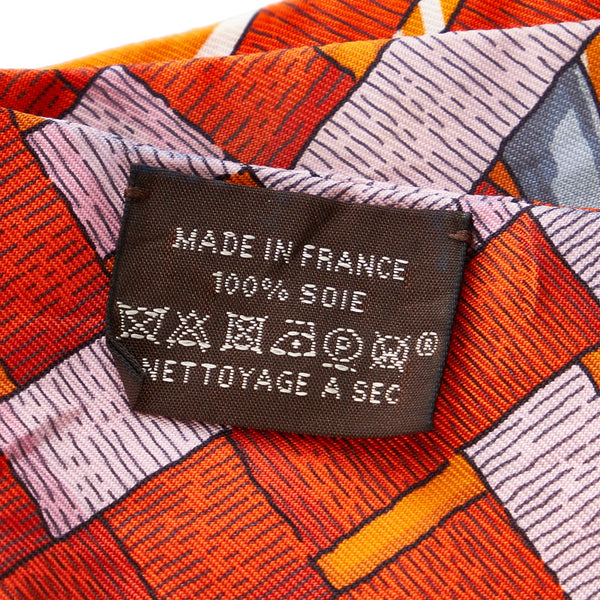 エルメス ツイリー オレンジ シルク スカーフ レディース HERMES 【中古】