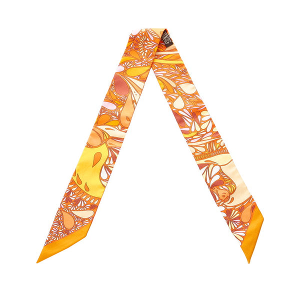 エルメス ツイリー オレンジ シルク スカーフ レディース HERMES 【中古】