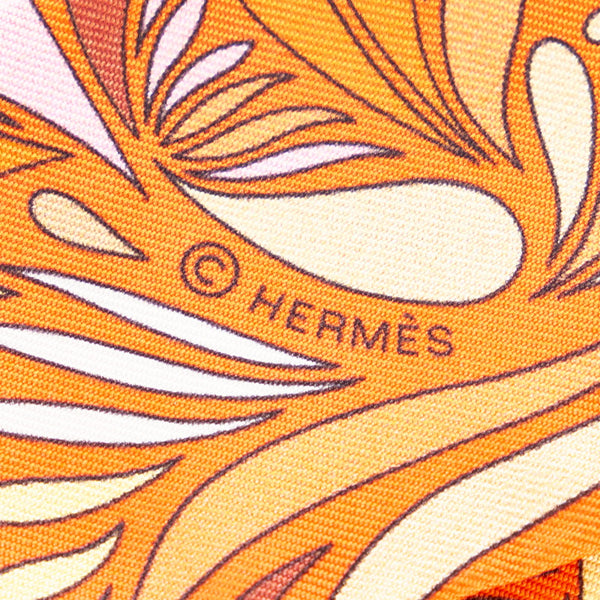 エルメス ツイリー オレンジ シルク スカーフ レディース HERMES 【中古】