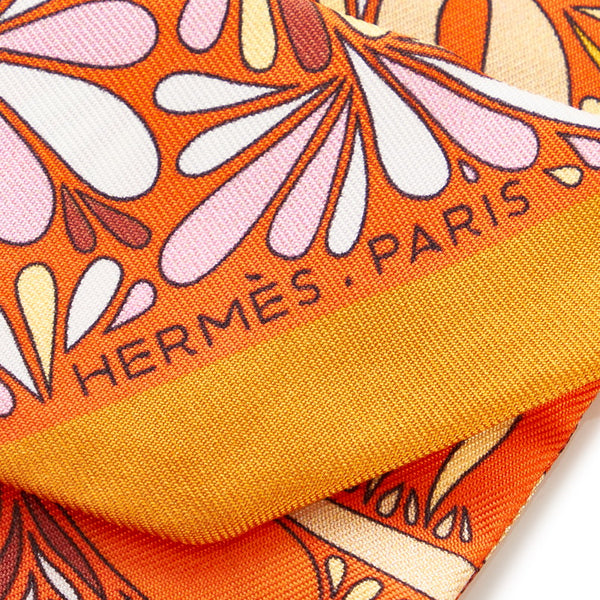 エルメス ツイリー オレンジ シルク スカーフ レディース HERMES 【中古】