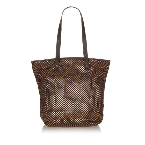 エルメス チェンナイ ブラウン キャンバス レザー トートバッグ レディース HERMES 【中古】