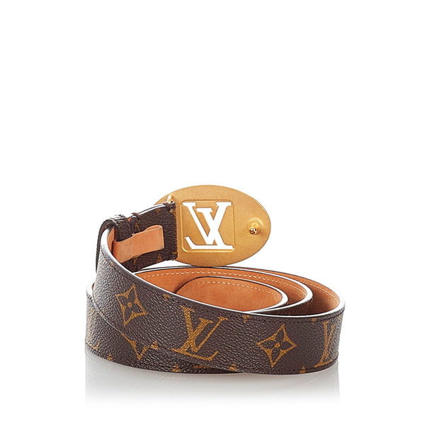 ルイ ヴィトン モノグラム サンチュール  M9842 ブラウン PVC レザー ベルト レディース LOUIS VUITTON 【中古】