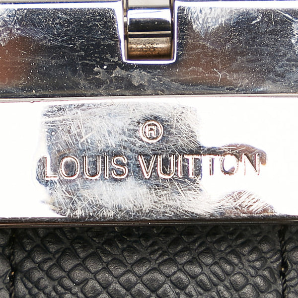 ルイ ヴィトン タイガ サンチュール ブラック レザー ベルト レディース LOUIS VUITTON 【中古】