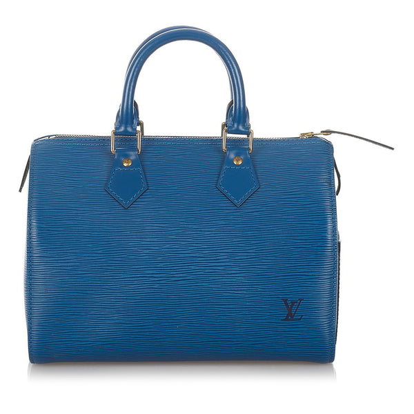 ルイ ヴィトン エピ スピーディ25 M43015 ブルー レザー ハンドバッグ レディース LOUIS VUITTON 【中古】